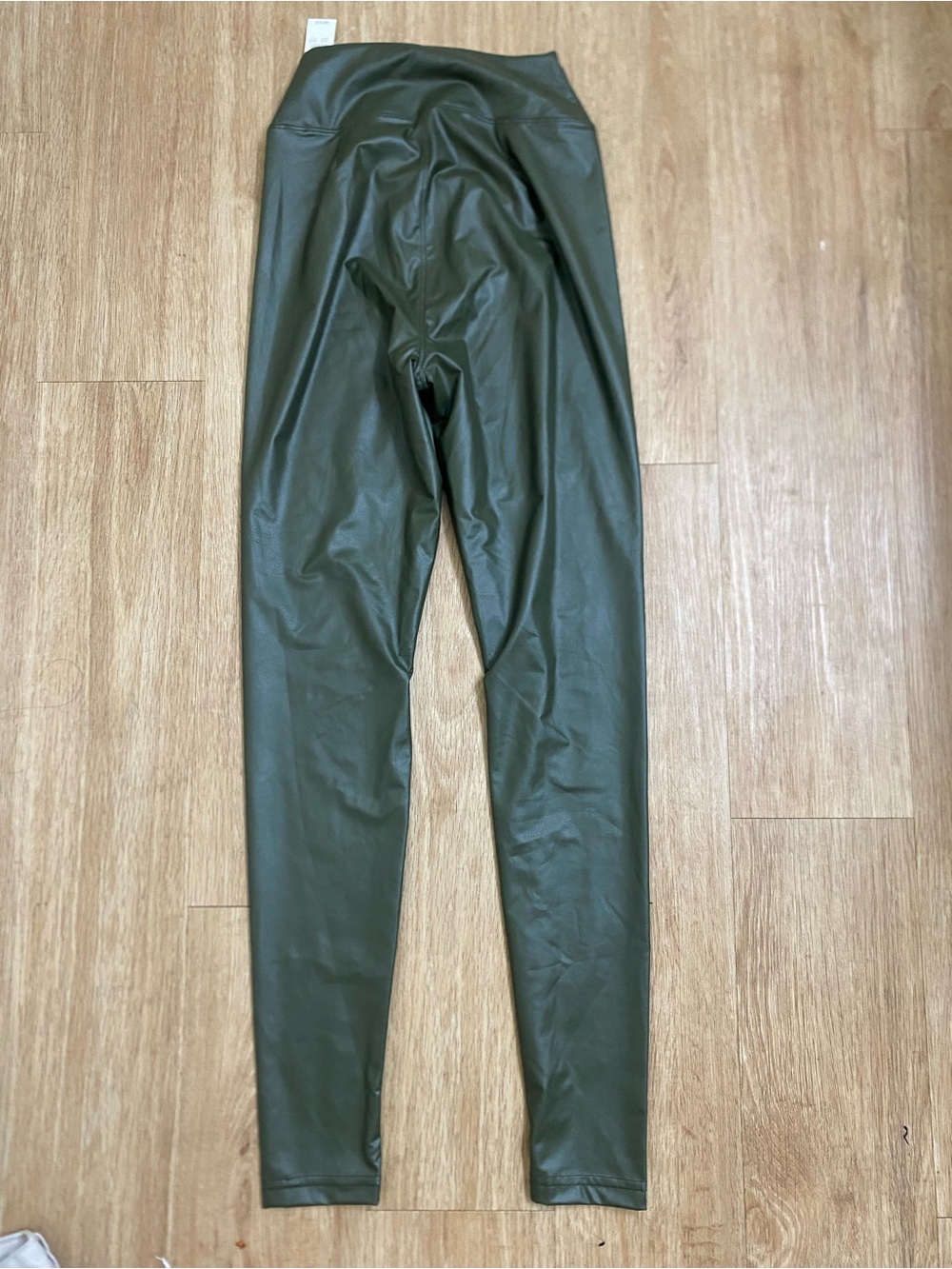 Offline Faux Leather High-Waist Skinny Leggings in Olive - Picture 2 of 5